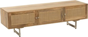 Drevený TV stolík z mangového dreva s výpletom Ginna - 120*43*49 cm