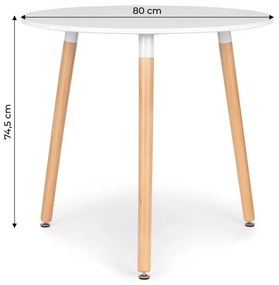 Biely okrúhly konferenčný stolík 80 cm