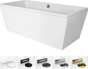 Besco Voľne stojaca vaňa zo sanitárneho kompozitu Vera CC/SP 170x75, s prepadom BESCO-Typ výpuste: Alcaplast Click-Clack so štrbinovým prepadom, graf…