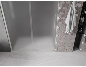 Mexen Velar, posuvné sprchové dvere do otvoru 150 cm, 8mm sklo námraza, brúsená oceľ, 871-150-000-31-97