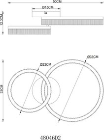 Globo 48046D2 - LED stropné svietidlo ZARA LED/24W/230V 3000K 33x50 cm
