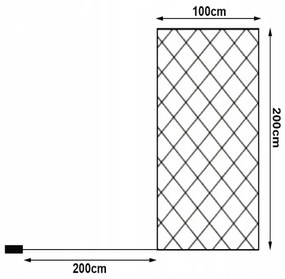 Vianočná sieťová svetelná reťaz teplá biela 100 LED 100x200cm