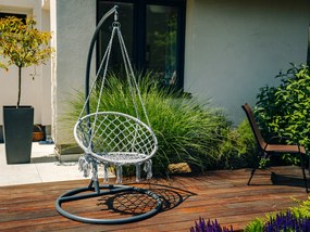 Sivé závesné kreslo KOLUMBIA s vankúšom