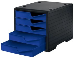 Triediaci box, 5 zásuviek, čierna / modrá