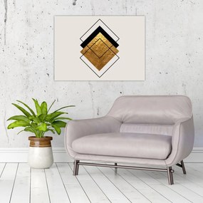 Obraz - Abstrakcia zlatá a biela N⁰1 (70x50 cm)