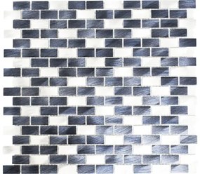 Hliníková mozaika XAM 431 čierna/biela mix 30,5 x 32,5 cm