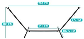 Stojan na hojdaciu sieť s hamakom pre 2 osoby ako darček- Červená