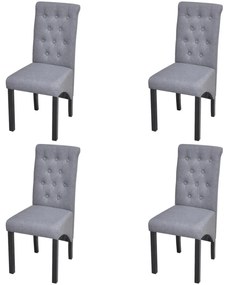 Jedálenské stoličky 4 ks, svetlosivé, látka