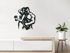 drevko Drevená nálepka Fitnes pár Rozmer obrazu: 44,5 x 41 cm, Farba dekorácie: Čierna