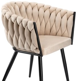Jedálenská stolička COFTON zamatová, čierna / béžová