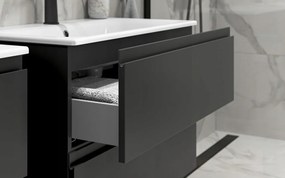 Cersanit Moduo Slim SET, závesná skrinka 80x38x62 cm + umývadlo 80cm, antracitová matná, S801-468-DSM