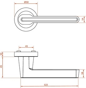 Kuchinox Elika, kľučka na dvere, čierna-chrómová, LAV-KAE_900A