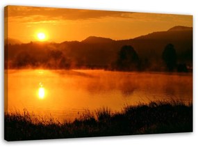 Obraz na plátně Západ slunce v horách - 120x80 cm