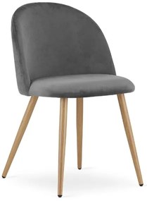 Zamatová stolička Berg sivá