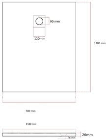 Erga Oldaf, SMC obdĺžniková sprchová vanička 70 x 110 cm, biela matná, ERG-GMA-OL-70110