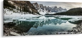 Obraz - jazero v zime (120x50 cm)