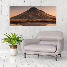 Obraz odrazu hory Taranaki, Nový Zéland (120x50 cm)