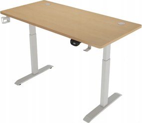 Elektrický výškovo nastaviteľný stôl 72 - 117 cm - jelša, biela Šírka: 60 cm | Dĺžka: 140 cm