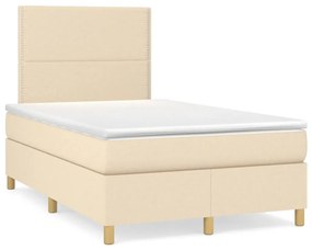 Boxspring posteľ s matracom a LED krémová 120x190 cm látka 3270244
