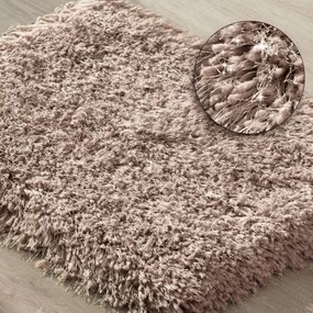 Pohodlný ružový shaggy koberec