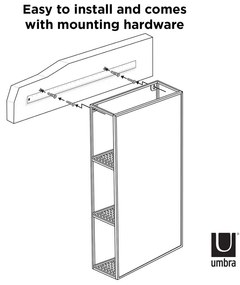 Nástenné zrkadlo s poličkou 30x62 cm Cubiko - Umbra