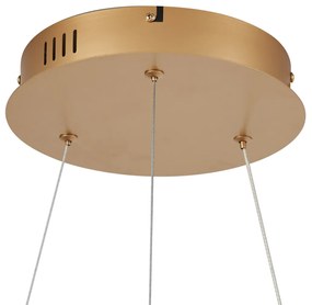 Moderné závesné svietidlo mosadzné 78 cm vrátane LED s 3-stupňovým stmievaním - Anello Chandelier