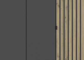 Šatníková skriňa Genua, 181 cm, tmavo šedá/artisan