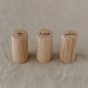 Eulenschnitt Drevené háčiky Oak Wood My Happy Place – set 3 ks
