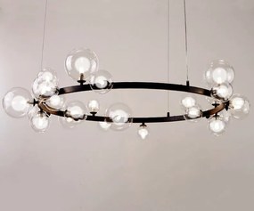 Toolight - závesné svietidlo sklenené gule 15xG9 40W APP906-15CP, čierna, OSW-04034