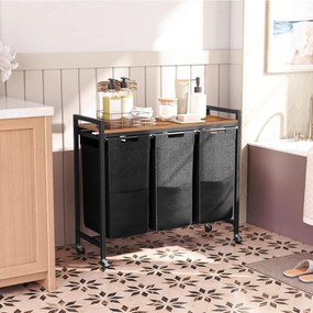 Koš na prádlo Vasagle Pietro 119 l hnědý/černý