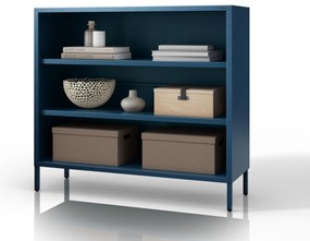 Nízky policový regál LUCA, 1000 x 900 x 350 mm, Modern: tmavomodrá farba
