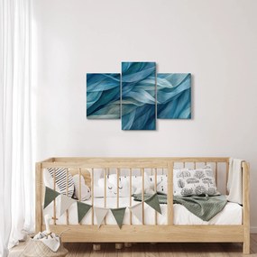 Obraz - Modrobiele vlnky (90x60 cm)