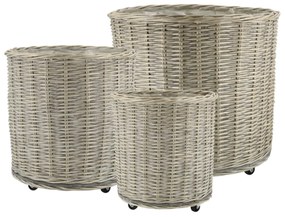 Chic Antique Prútený obal na kvetináč na kolieskach French L