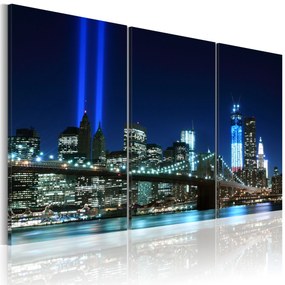 Artgeist Obraz - Blue lights in New York Veľkosť: 120x80, Verzia: Na talianskom plátne