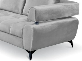 Rohová sedacia súprava Paris, svetlo šedá látka, ľavý roh