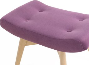 Kreslo Picolo s podnožkou, fialová / prírodná (ART 14861)