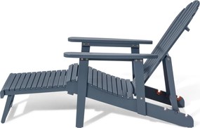 Adirondack relaxačné kreslo s vyťahovacou opierkou nôh, modré