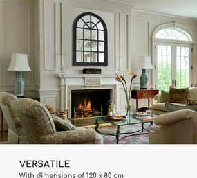 Casa Chic Savile, francúzske zrkadlo vo vzhľade okna, drevený rám, 120 x 80 cm