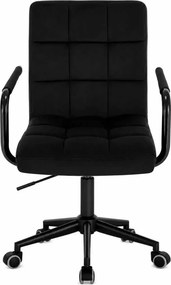 LuxuryForm DESIGN Otočná stolička VERONA BLACK VELUR na čiernej podstave s kolieskami - čierna