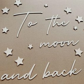 lovel.sk Drevený nápis na stenu - To the moon and back