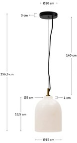 Závesné svietidlo slonovinové ø 15 cm Shenli – Kave Home