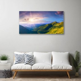 Obraz Canvas Hora lúka slnko krajina 100x50 cm