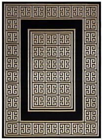 Dywany Łuszczów Kusový koberec Gloss 6776 86 greek black/gold - 140x190 cm