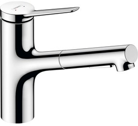 HANSGROHE Zesis M33 páková drezová batéria s vyťažiteľnou sprškou s prepínaním, 2jet, výška výtoku 146 mm, chróm, 74820000