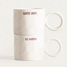 Sada dvoch hrnčekov POSI s nápismi 750809 300 ml (2 ks)