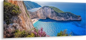 Obraz - Pláž Navagio, Grécko (120x50 cm)
