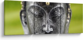 Obraz - Socha Budhu II. (s hodinami) (90x30 cm)