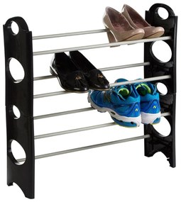 Kovový stojan na topánky v čiernej a striebornej farbe Tavia – Premier Housewares