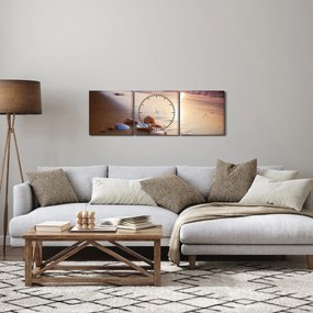 Obraz - Mušle (s hodinami) (90x30 cm)
