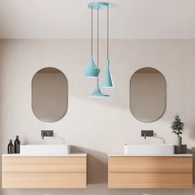 Luster na lanku TOM 3xE27/40W/230V modrá